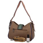 Módní dámská koženková crossbody Liana, khaki