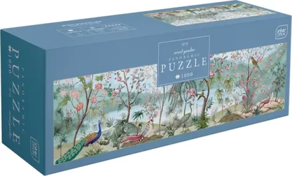 INTERDRUK Panoramatické puzzle Secret Garden: Ptačí svět