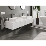 MEXEN/S - Rivel koupelnová skříňka pod umyvadlo 160 cm s deskou, 1 šuplík, reliéf , bílá mat 91A20-16023-1-BFC01