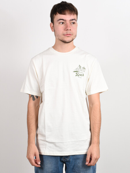 RVCA TROPICAL DISASTER ANTIQUE WHITE pánské tričko krátkým rukávem