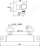 RAVAK - Puri Termostatická sprchová baterie PU 033.00/150, chrom X070116