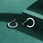 LUNICA Stříbrné náušnice TYRKYSOVÝ KRUH 0554