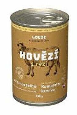 Louie Dog konz. Hovězí s rýží a prebiotiky 400g