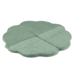 PLUSH NEST PLUSH NEST Plyšová hrací podložka ve tvaru květu 115 × 115 × 5 cm prémiový manšestr, zelená