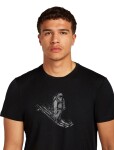 Pánské merino tričko s krátkým rukávem ICEBREAKER Mens 150 Tech Lite SS T Skiing Yeti, Black velikost: S