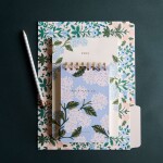 Rifle Paper Co. Poznámkový blok Hydrangea Large, modrá barva, krémová barva, papír