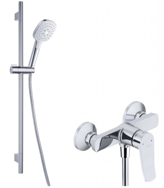 Kielle - Nefia Sprchový set s baterií, tyčí, hadicí a sprchovou hlavicí, chrom 20627SN80