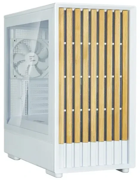 Zalman P10 Namu bílá / PC skříň / Mini Tower / 3x 120 mm fan / USB-A 3.0 / USB-C / dřevěné doplňky / bez zdroje (P10 Namu white)