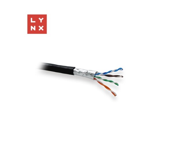LYNX FTP kabel, Cat5e, PE (Fca), 0,5mm, celoměděný, venkovní, černý, box 305m EDF_10102836