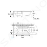 GROHE - Essence Vana 1800x800 mm, alpská bílá 39617000