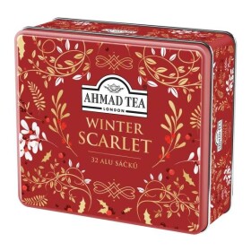Ahmad Tea Winter Scarlet porcované čaje v plechové dóze