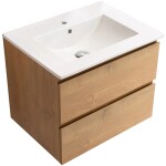CERANO Koupelnová skříňka Carole + keramické umyvadlo Todo - dub medový - 71x50x46,5 cm