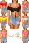 Sexy KouCla Crop Top bez ramene Einheitsgroesse