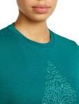 Dámské merino triko s krátkým rukávem ICEBREAKER Wmns 150 Tech Lite III SS Tee Hike Path, Tidal Teal velikost: XL