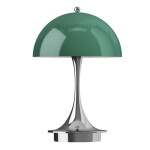 Louis Poulsen Přenosná lampa Panthella 160 V3 Opal Green / Chrome, zelená barva, kov
