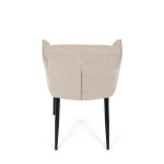 Židle jídelní, snadno čistitelná krémová látka, černý matný lak, kovové nohy