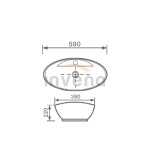 INVENA - Umyvadlo na desku ESLA 60 cm oválné CE-35-001-C