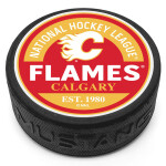 Mustang Puk Calgary Flames NHL Block Textured Puck
