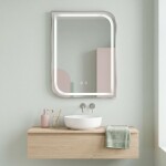 REA - Zrcadlo LED ZONE 80x60 BRUSH NICKEL HOM-00301