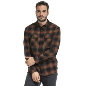 Bushman Pánská flanelová košile Gunnar, černá/oranžová XXXL
