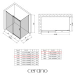 CERANO - Sprchový kout Santoro L/P - 8 mm - chrom, transparentní sklo - 120x70x195 - posuvný CER-8050BD7354