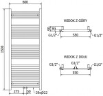 MEXEN/S - Mars radiátor + topná tyč 1500 x 600 mm, 900 W, bílá W110-1500-600-6900-20