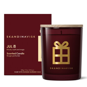 SKANDINAVISK JUL 65 g - SKANDINAVISK Vonná svíčka ve skle JUL Gold (Vánoce) 65 g – speciální edice, červená barva, sklo