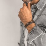 Inspirace 137 - Pánský set šperků – pravá kůže, tygří oko a chirurgická ocel