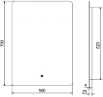 MEXEN - Sun zrcadlo s osvětlením 50 x 70 cm, LED 6000K, 9807-050-070-611-00