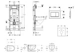 GEBERIT - Duofix Set předstěnové instalace, klozetu Oudee Vortex a sedátka softclose, tlačítko Sigma30, bílá/bílá mat SANI11CA3178