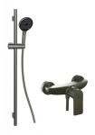 Kielle - Vega Sprchový set s baterií, tyčí, hadicí a sprchovou hlavicí, gun metal 20618SP13