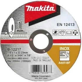 Makita Řezný kotouč na ocel a nerez 125x1,2x22,23 mm / Řezný kotouč / O125 mm / otvor 22,2 mm / suché řezání (B-64593)