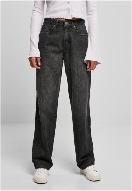 Dámské džínové kalhoty vysokým pasem 90´S Wide Leg Denim Pants černé seprané