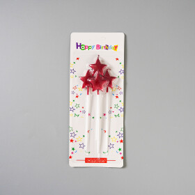 Dortová svíčka hvězda červená 4ks