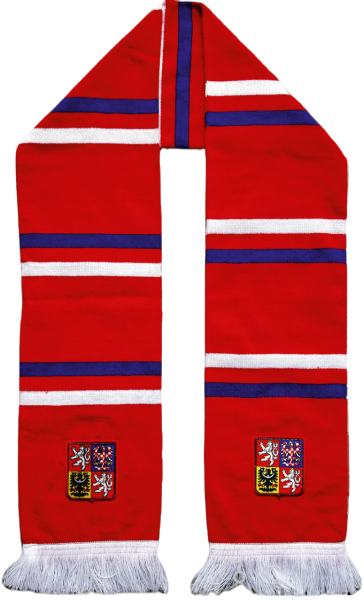 STØÍDA SPORT Šála tištěná Český hokej státní znak červená