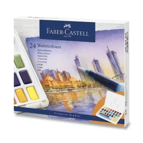 FABER-CASTELL Akvarelové barvy s paletkou / 24ks (169724)