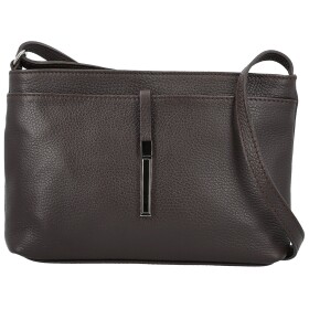 Módní dámská kožená crossbody kabelka Ofelie, tmavě hnědá