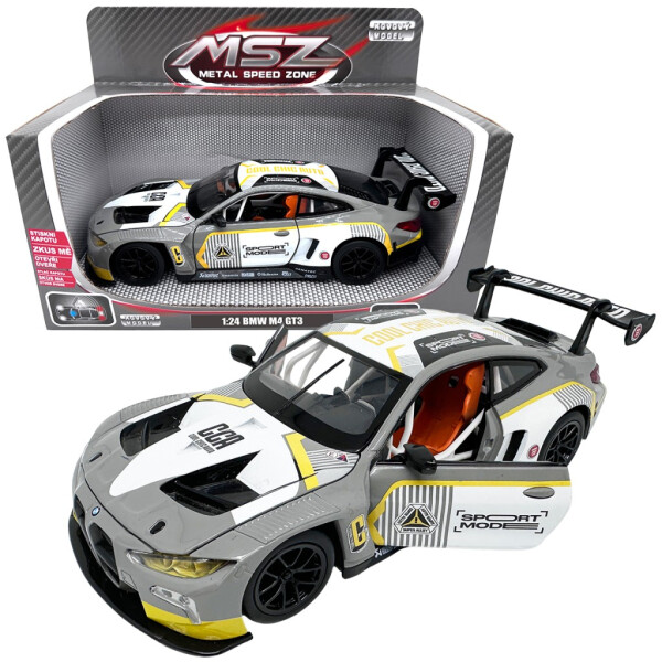 Kovový model - 1:24 BMW M4 GT3 Stříbrně šedá - Sparkys