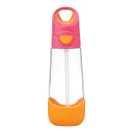 B.box Láhev na pití s brčkem 600 ml - růžová/oranžová