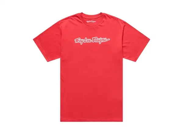 Troy Lee Designs Signature pánské triko krátký rukáv Scarlet glo vel. S