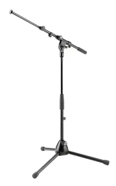 Mikrofonní stojan teleskopický černý / Stojan na mikrofon / Výška 425–645 mm / Rameno 470–775 mm (259)
