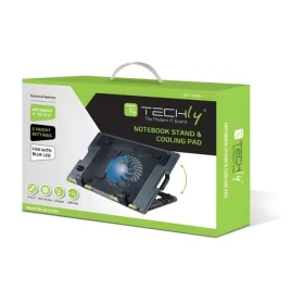 Techly Chladicí podložka pro notebooky do 17,3" / Chladicí podložka / ventilátor 14 cm / USB / podsvícení (106244)