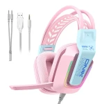 ONIKUMA X13 růžová / Herní sluchátka / USB / Jack 3.5 mm / RGB / mikrofon (X13 Pink)