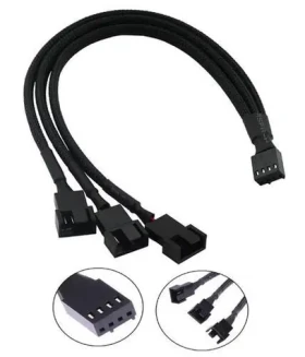 1stCOOL PWM-SPLIT-3 / Rozbočovač PWM ventilátorů / 1x 4pin - 3x 4pin / 25 cm / opletený (PWM-SPLIT-3)