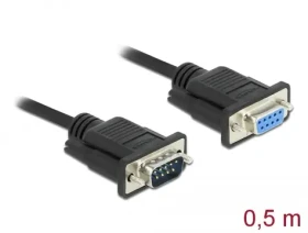 DeLock Kabel RS-232 D-Sub 9pin (M) - D-Sub 9pin (F) 0.5m černá (86613)