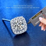 Royal Fashion stříbrné náušnice HA-XEZ003-SILVER-MOISSANITE-ZIRCON