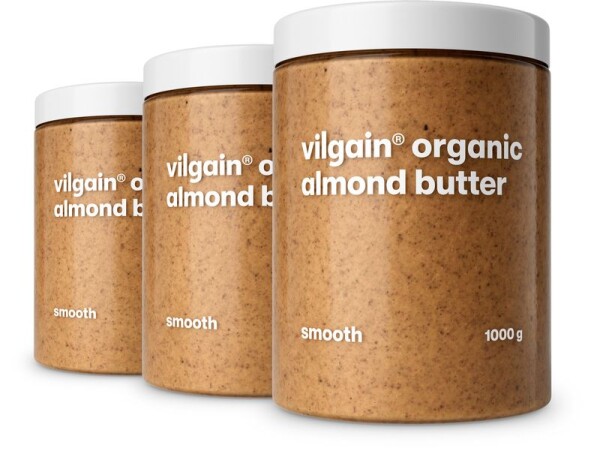 Vilgain Mandlové máslo BIO – 3× jemné mandle 1 000 g