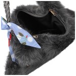 Módní dámská plyšová kabelka do ruky Raiga, tmavě šedá