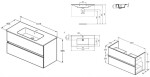 IDEAL STANDARD - Eurovit+ Skříňka s umyvadlem, 55x100x44 cm, 2 zásuvky, přírodní dub R0575Y8