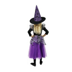 Dětský kostým Čarodějnice/Halloween fialová, vel. S